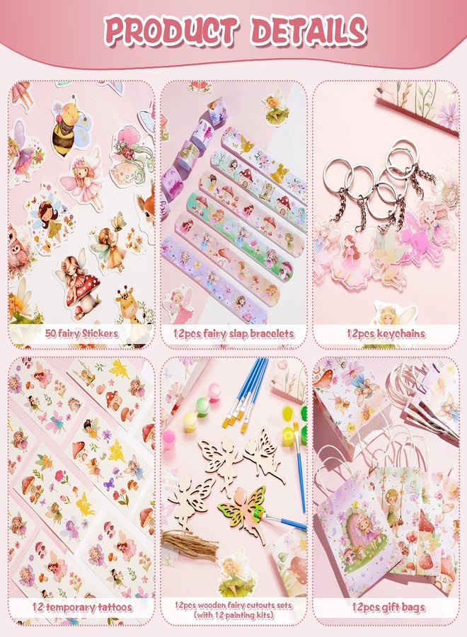 Vanblue 140 Pcs Fairy Party Favors Floral Fairy Themed Birthday Decorations Supplies Goodie Bag Stuffers Gift Bags for Girls,DIY Crafts and Classroom Rewards - Image 3